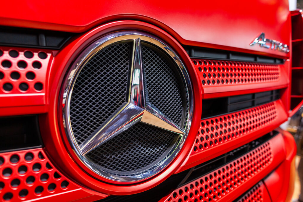 MUNICH / GERMANY - APRIL 14, 2019: Mercedes Benz Star on a Merce